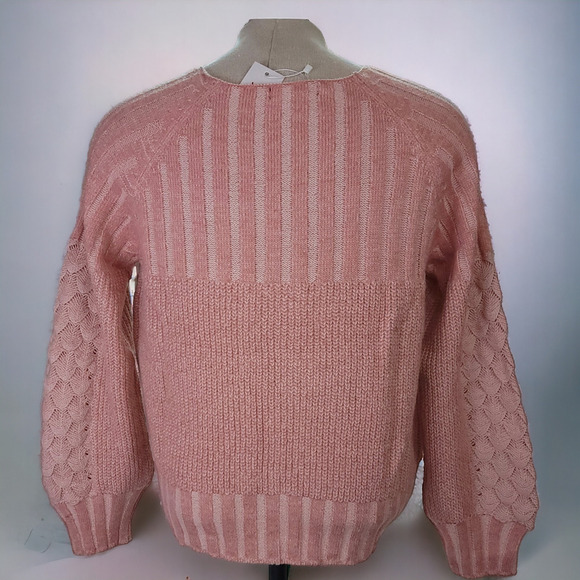 NWT Pink Solid Button Front Raglan Sleeve Cardigan Pink SIZE SMALL - Picture 3 of 8